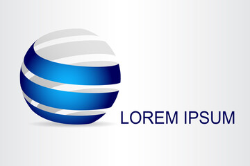 Abstract technology logo stylized spherical surface with abstract shapes. This logo is suitable for global company, world technologies, media and publicity agencies