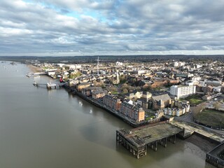 Fototapeta premium Drone shot of Gravesend Town Centre