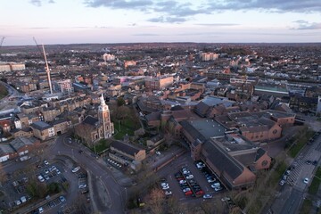 Drone shot of Gravesend Town Centre