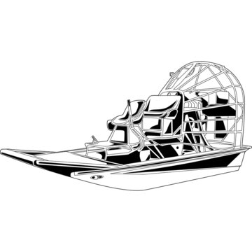 Air Boat Detailed Vector Clipart