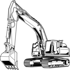 Excavator Detailed Vector Clipart