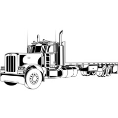 Flatbed Truck Detailed Vector Clipart
