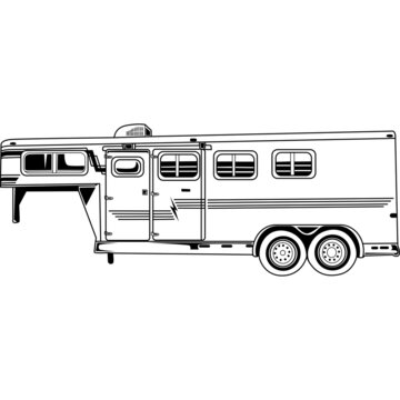 Horse Trailer Detailed Vector Clipart