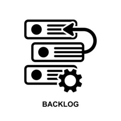 Backlog icon isolated on white background vector illustration.