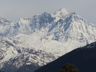 snow covered mountains