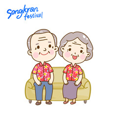 Illustration for Songkran Festival Thailand.