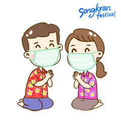 Illustration for Songkran Festival Thailand.