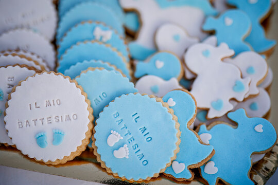 dolci per un battesimo colore celeste  per un battesimo di un bambino maschio