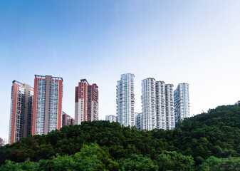 Fototapeta premium Modern apartment buildings in the city