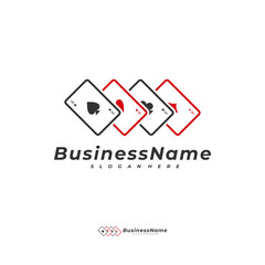 Poker card logo vector template, Creative Gambling logo design concept
