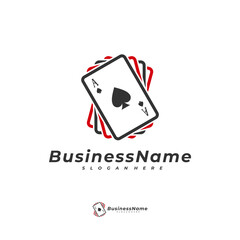 Poker card logo vector template, Creative Gambling logo design concept