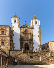 Fototapeta na wymiar view of the historic San Francisco Javier church in the historic old town of Caceres