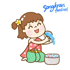 Illustration for Songkran Festival Thailand.