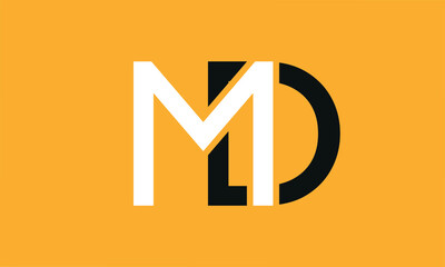 Letter Initial MD Vector Logo Design
