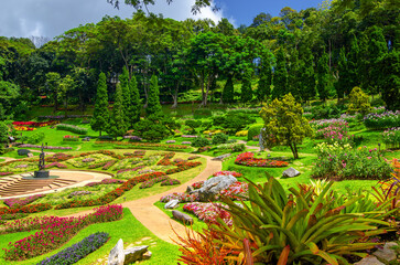 Naklejka premium Mae Fah Luang Flower Garden In Doi Tung Chiangrai Thailand 