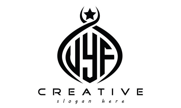 UYF three letters curved oval initial logo design, geometric minimalist creative logo, vector template