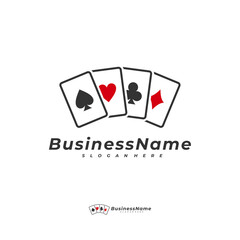 Poker card logo vector template, Creative Gambling logo design concept
