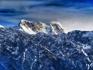 snow covered mountains