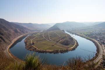 Moselle loop near the city of Bremm in Germany