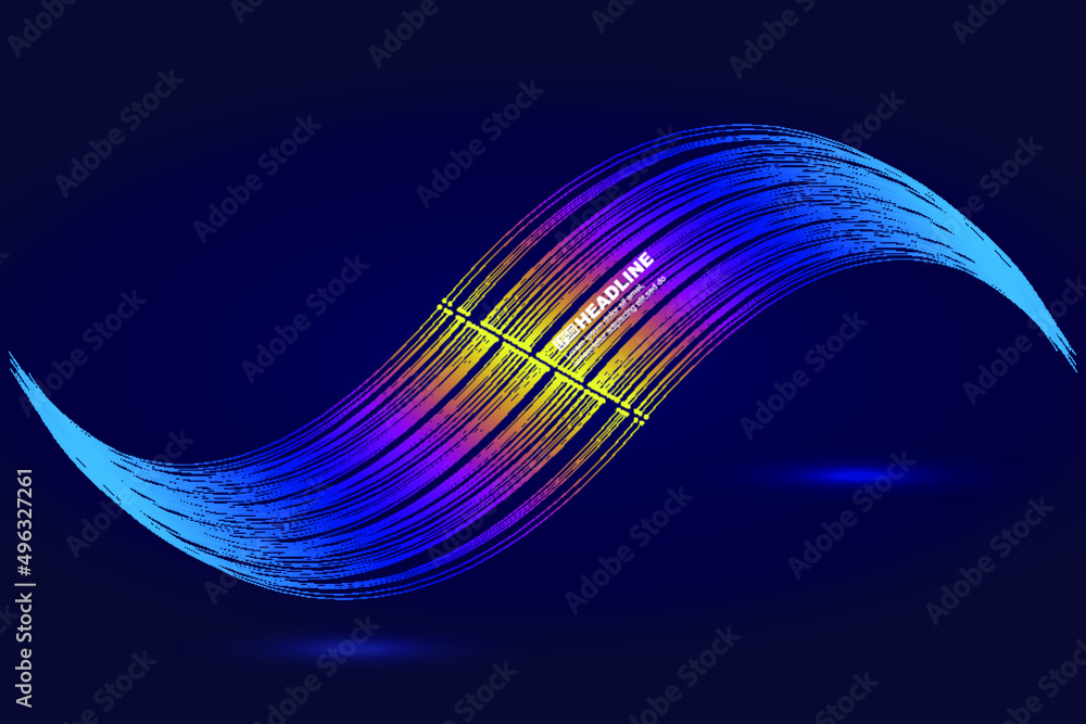 Poster colorful particle lines internet technology big data background