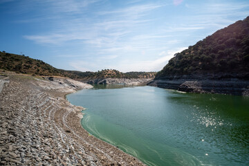 Fototapeta na wymiar Confluence of the Tagus and Tietar rivers in the Monfrague National Park.