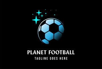 Modern Soccer Football Planet World Global for Sport Club Logo Design Vector