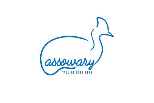 Simple Minimalist Cassowary Bird Text Type Font Word Typography Lettering Logo Design Vector