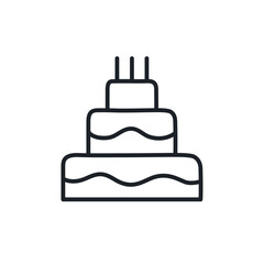 Obraz premium Birthday cake icon. Sweet desserts and pastry isolated line icons