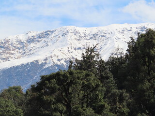snow covered mountains