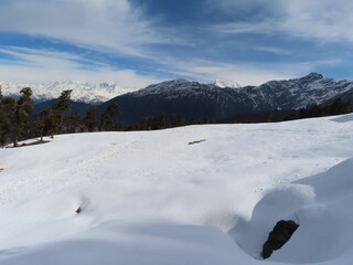snow covered mountains