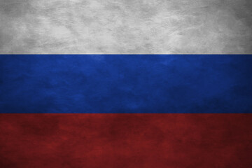 Patriotic stone wall background in colors of national flag. Russia
