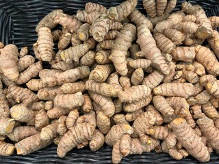 turmeric root fresh healthy meal food diet snack on the table copy space food background