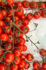 tomatoes fresh red juicy counter in the market fruit a portion healthy meal food diet snack on the table copy space food background
