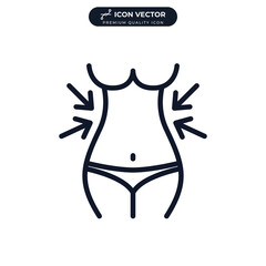 Weight loss. slim girl icon symbol template for graphic and web design collection logo vector illustration