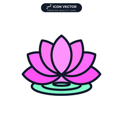 lotus icon symbol template for graphic and web design collection logo vector illustration
