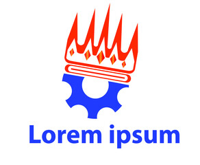 business logo design gear and crown 