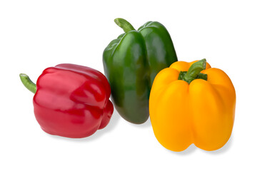 Colorful sweet red,yellow,grren organic bell pepers, clipping path, studio shooting , Agriculture concept