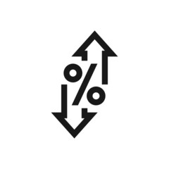 Risk management icon, Concept of financial risk planing. Vector isolated on white background.