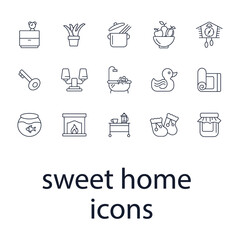 sweet home icons set . sweet home pack symbol vector elements for infographic web