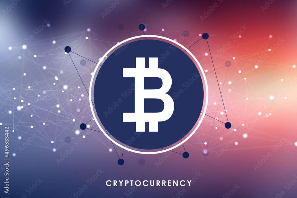 Poster 2d rendering bitcoin sign concept