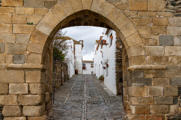 city gate and whitewashed historic village of Monsaraz