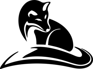 Black Fox Silhouette Icon