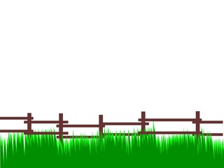 Naklejka premium wooden fence next to the grass