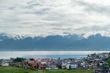The village near the snow mountain