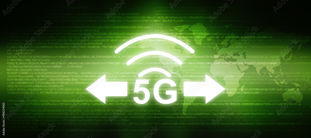 Poster 2d rendering 5g network 5g connection with wifi
