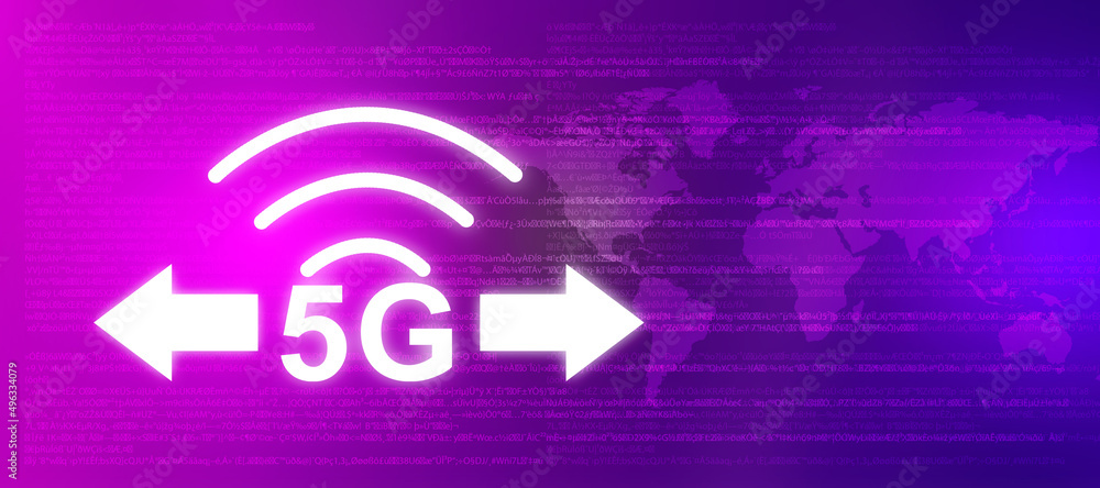 Poster 2d rendering 5g network 5g connection with wifi