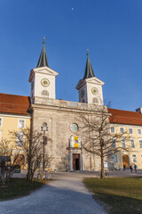 Kloster und St, Quirinus Kirche in Tegernsee, Bayern, Deutschland
