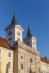Fototapeta na wymiar Kloster und St, Quirinus Kirche in Tegernsee, Bayern, Deutschland 