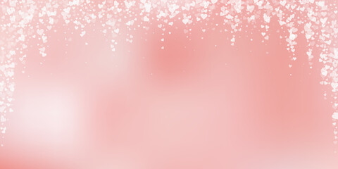 Fototapeta na wymiar White heart love confettis. Valentine's day fallin