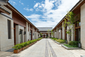 Fototapeta na wymiar Chinese style house and courtyard